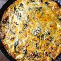 Serveersuggestie Frittata met spinazie en chorizo