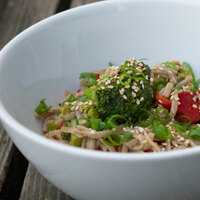 Serveersuggestie Soba Noedels met Gemarineerde Broccoli | Le Gourmand Belge