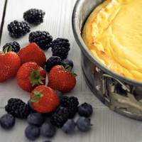 Serveersuggestie Cheesecake met rood fruit